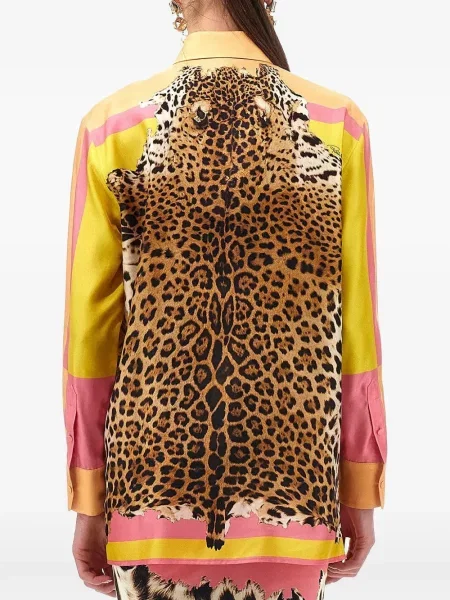 Bluză Roberto Cavalli cu imagine galben