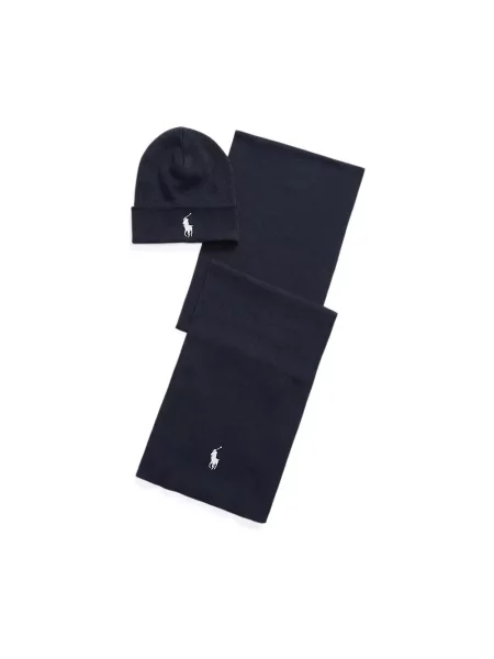 Szal Polo Ralph Lauren retro niebieska