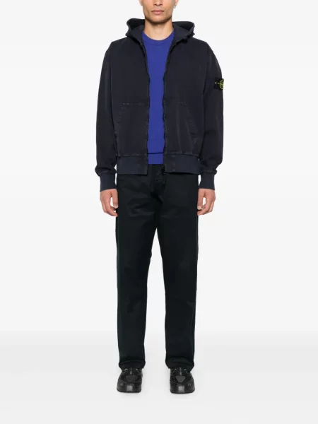 Hanorac cu glugă Stone Island cu strasuri albastru