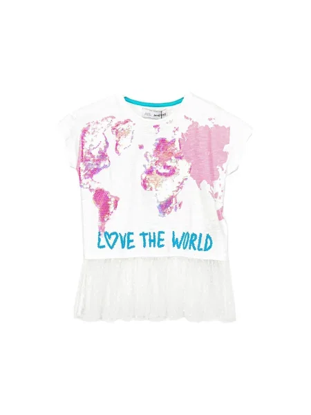 Tricou copii Desigual alb