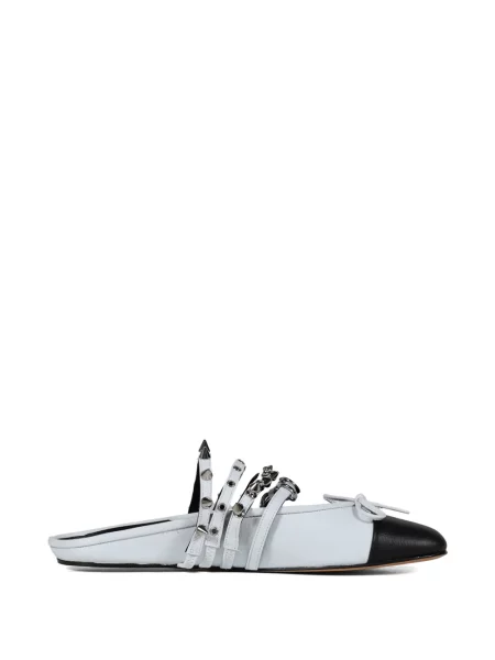 Papuci tip mules Abra alb