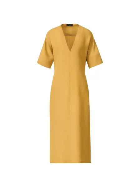 Rochie midi Fabiana Filippi cu decolteu în V până la genunchi de costum galben