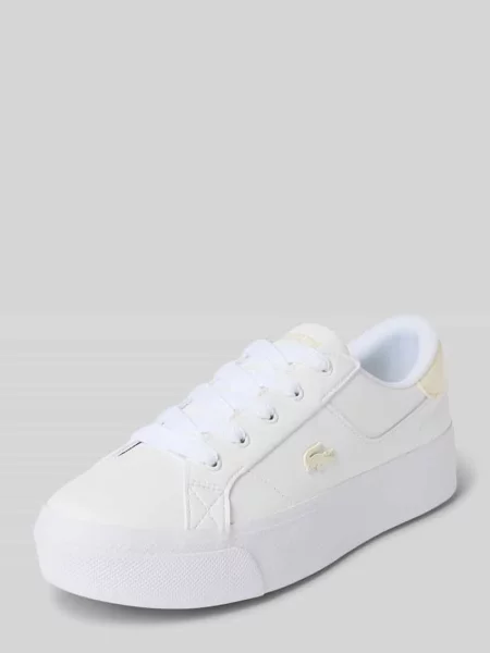 Sneakersy z mieszanka skóry model ZIANE' Lacoste białe