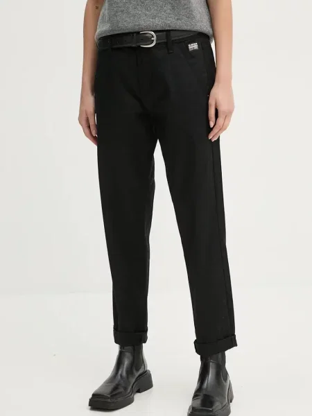 Kalhoty G-Star střih chinos medium waist černá