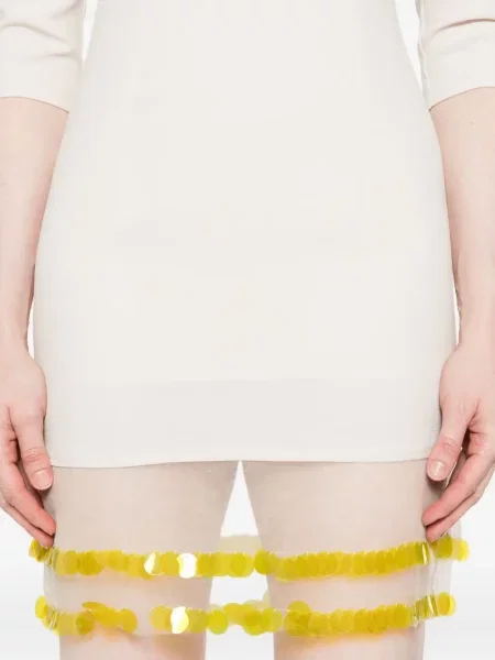 Rochie Gemy Maalouf transparente de costum alb