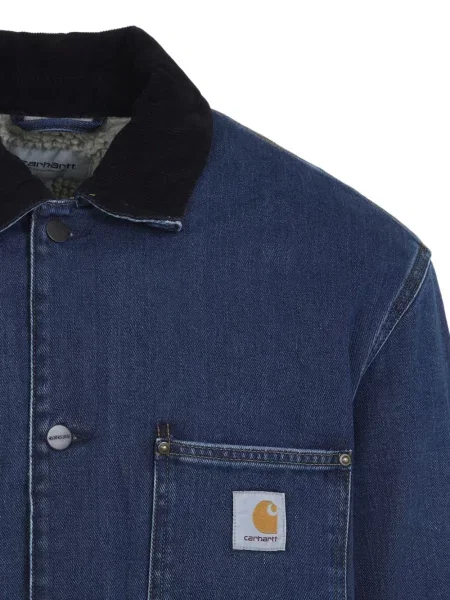 С яка дънково яке Carhartt Wip от рипсено кадифе синьо