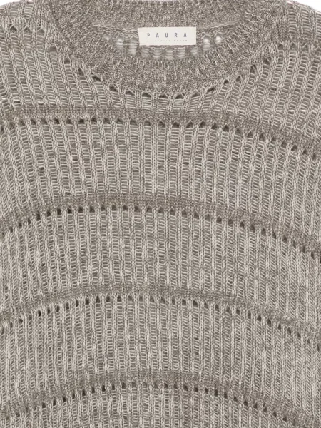 Sweter Paura w paski szary