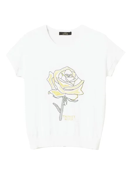 Tricou Twinset cu imagine alb