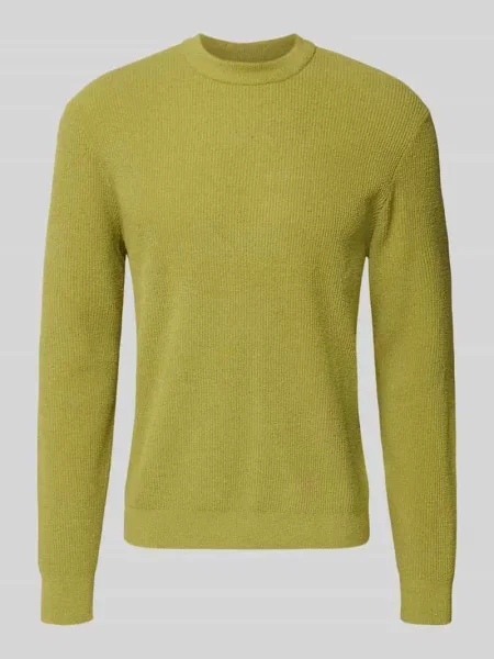 Sweter z dzianiny z prążkowanymi wykończeniami Jake*s Studio Men zielony