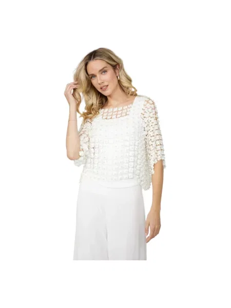 Bluzka Frank Lyman z koralikami biała