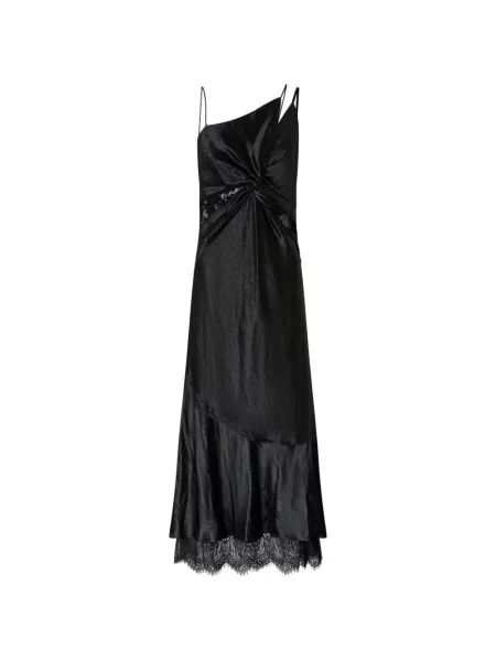 Lung rochie Pinko din satin negru
