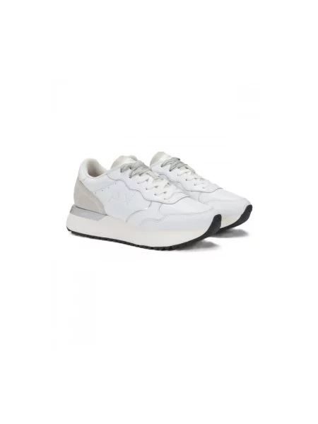 Sneakersy Sun68 skórzane białe