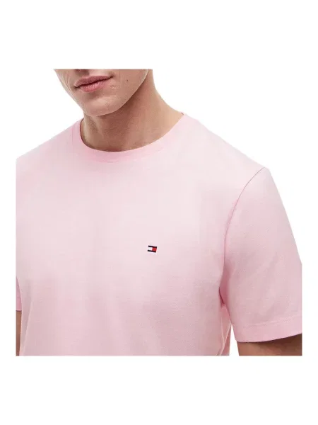 Tričko Tommy Hilfiger s okrúhlym výstrihom ružová