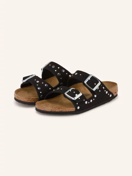 Birkenstock Klapki Arizona Rivet Border Z Nitami schwarz czarne