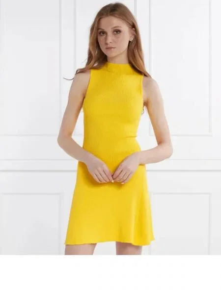 Desigual Rochie | stretch galben