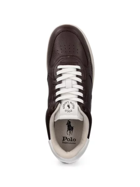 С яка кожена поло тениска Polo Ralph Lauren с връзки кафяво