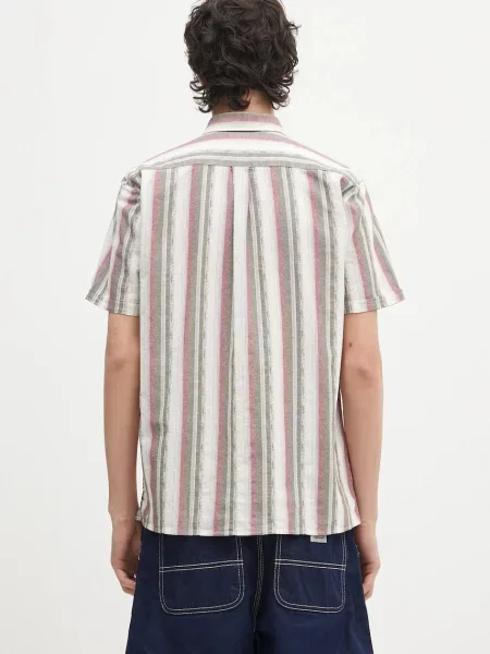 Košile Barbour Barbour Lipton Striped S/S Relaxed Fit Shirt relaxed s klasickým límcem zelená