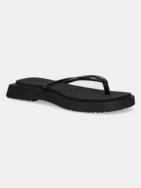 Japonke Calvin Klein Jeans SQ LOW WEDGE SANDAL STITCH črna