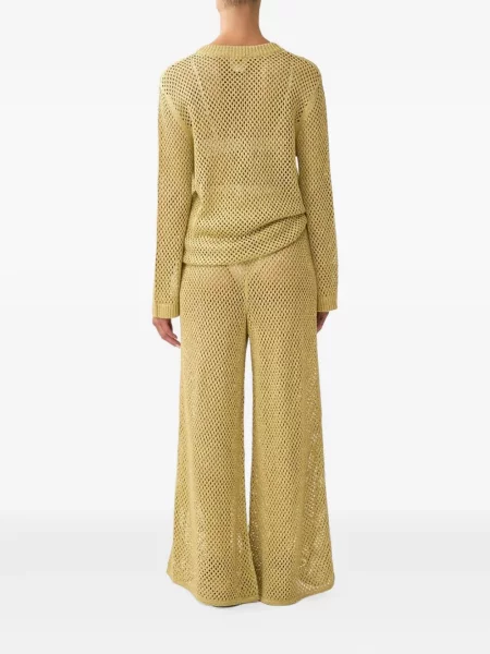 Pantaloni Camilla ajurate auriu