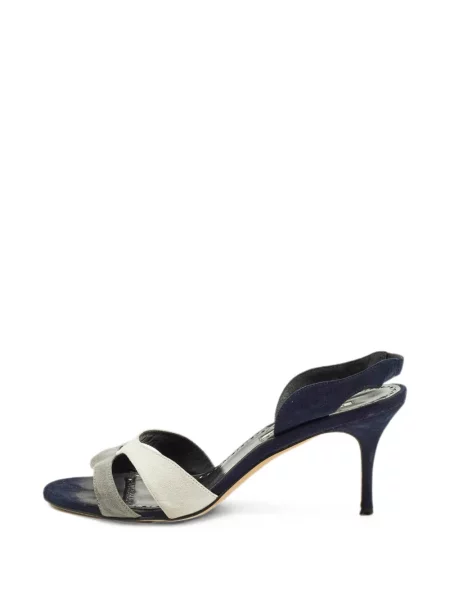 Sandale Manolo Blahnik slingback albastru