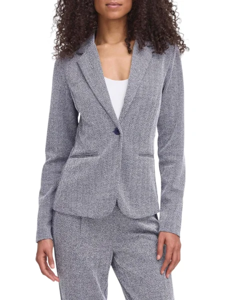 Geacă Ichi cu imprimeu geometric negru