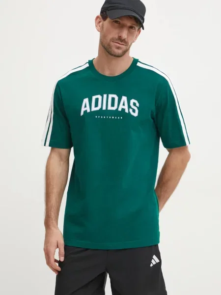 Тениска adidas M C COLLE Collegiate с принт зелено