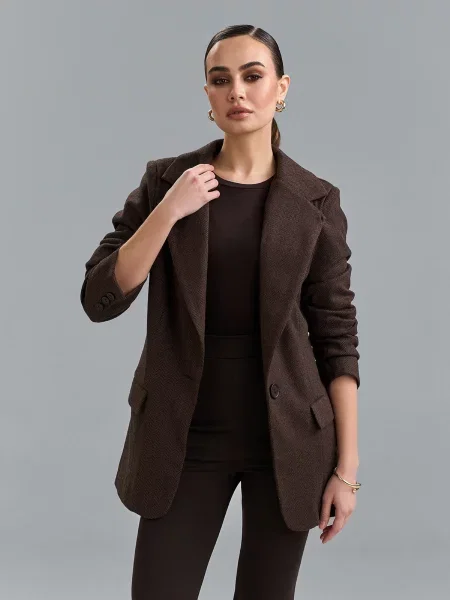 Піджак ISSA Plus темно-коричневий кашемір коричневий