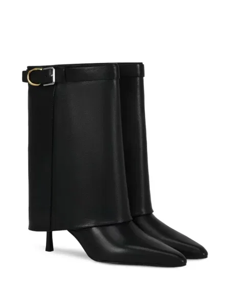 Botine Potamy din piele cu cataramă negru