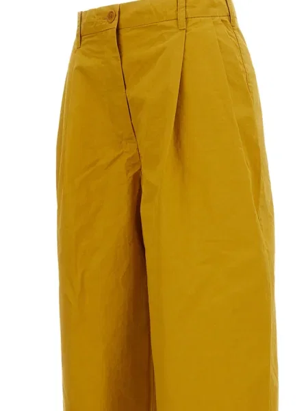 Pantaloni Casey Casey plisate galben
