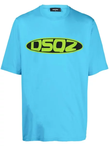 Tricou Dsquared2 cu imagine scurt albastru