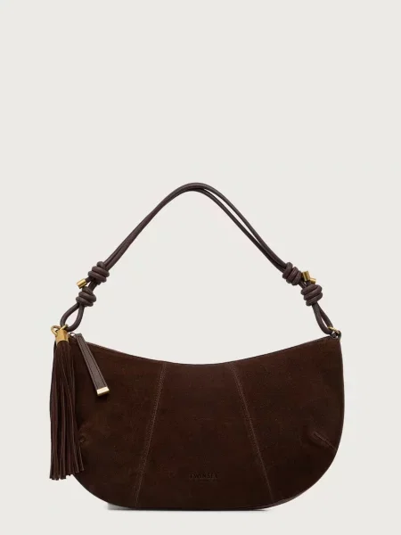 Geanta hobo Twinset din piele maro