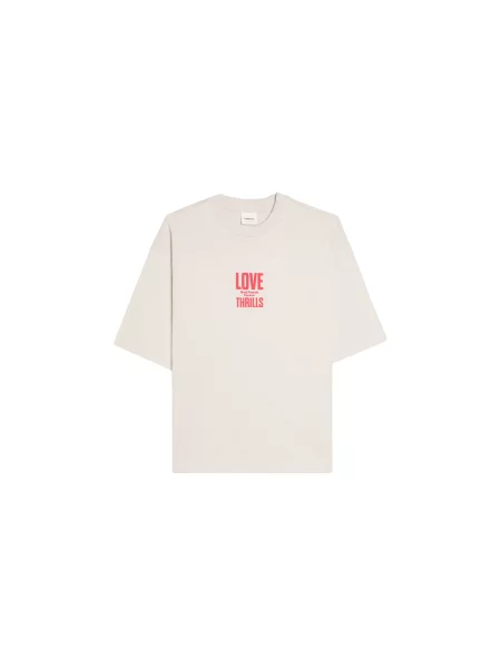 Bershka Tricou grafit / grej / roșu cireș gri