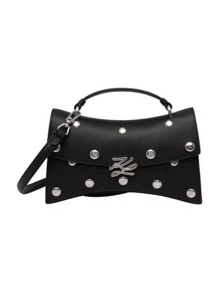 Karl Lagerfeld torebka crossbody skórzana K/AUTOGRAPH czarna