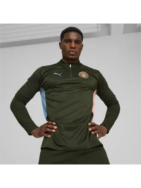 Bluza treningowa Manchester City z zamkiem PUMA Myrtle Bold Blue Green niebieska