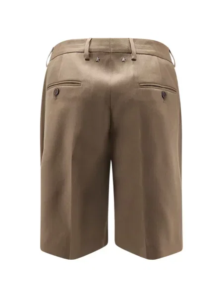 Pantaloni scurți Golden Goose plisate auriu