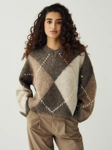 Noella Oversize pulóver Lai barna