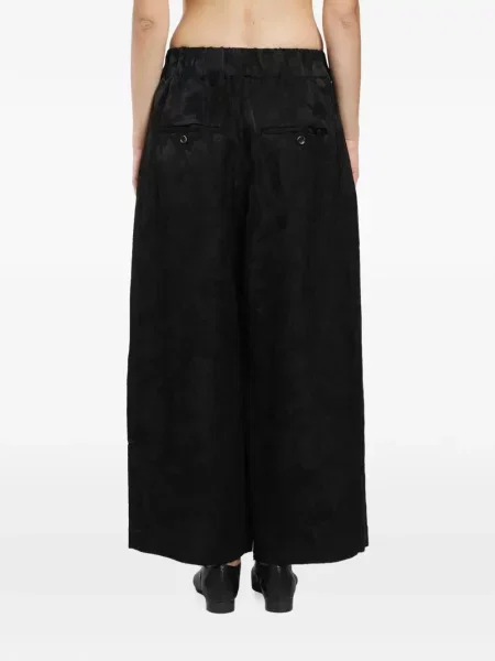 Pantaloni Uma Wang cu model floral din jacard negru