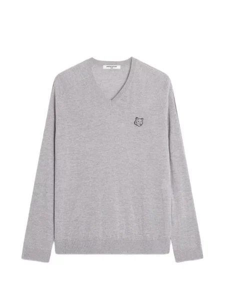 Вълнен пуловер Maison Kitsuné сиво