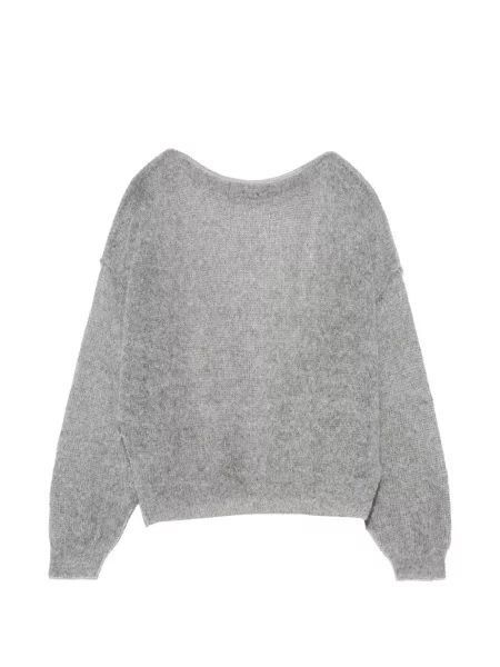 Pulover Bimba Y Lola melange cu decolteu barcă de mohair gri