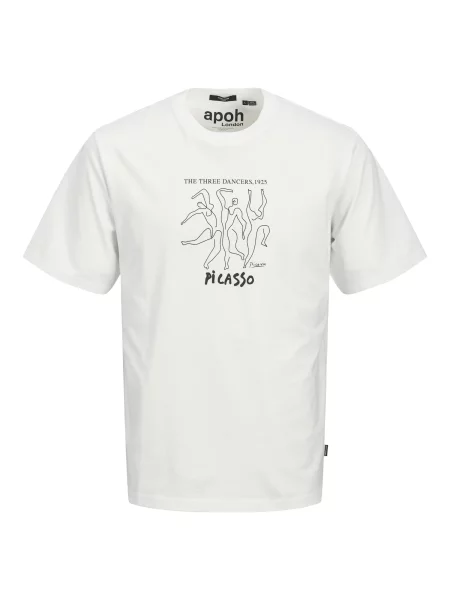JACK & JONES Tricou Picasso negru alb