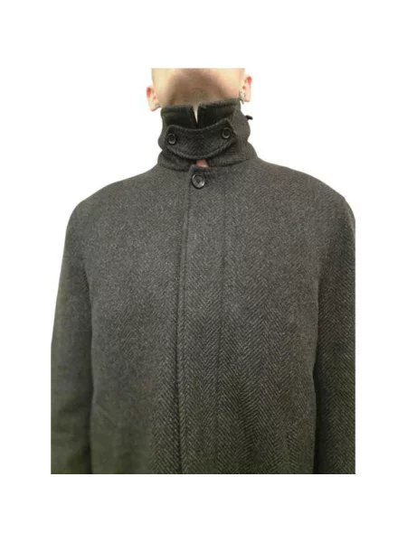 Płaszcz Paul Smith wełniany w jodełkę brązowy
