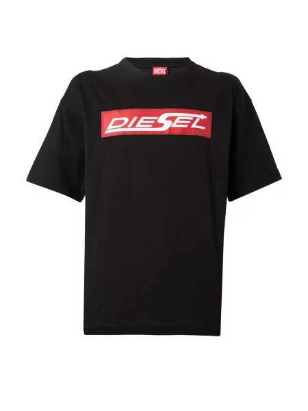 DIESEL Tricou roșu / negru alb
