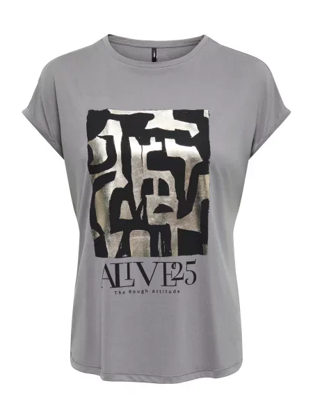 ONLY Tricou ONLFREE NEW auriu / gri negru