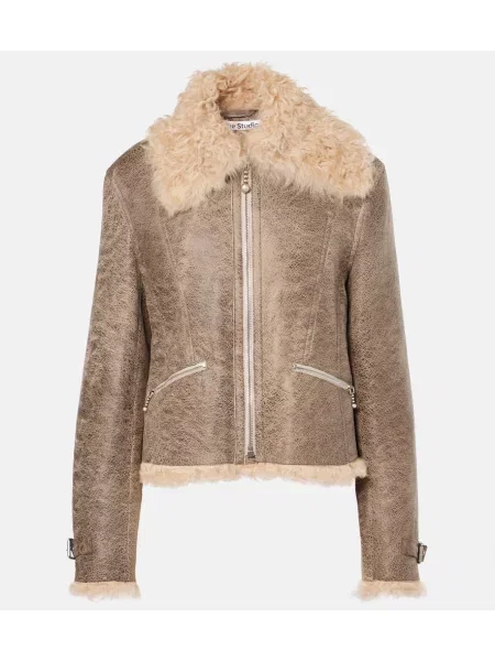 Geanta de piele Acne Studios gri