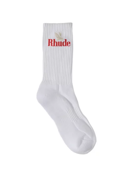 Șosete Rhude cu imagine alb