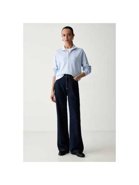 Gant bluza z lyocellem niebieska