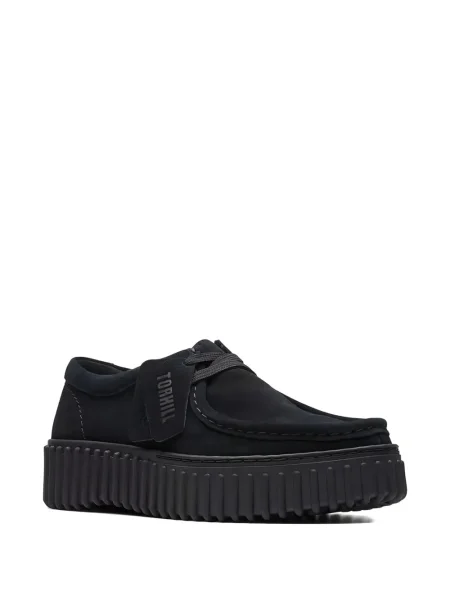 Велурени лоуфъри Clarks Originals с връзки черно