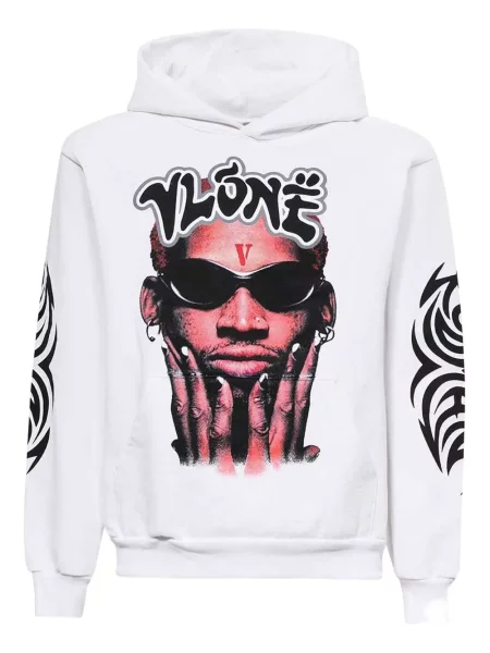 Hanorac cu glugă Vlone cu imagine alb