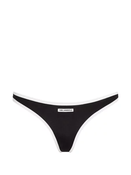 Chiloți tanga Karl Lagerfeld de culoare solidă negru