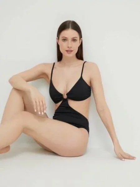 Jednodílné plavky Hollister Co. černá mírně vyztužený košík